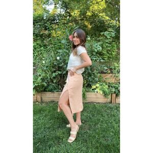 Sunday Honey Original Design — Linen High-Slit Skirt